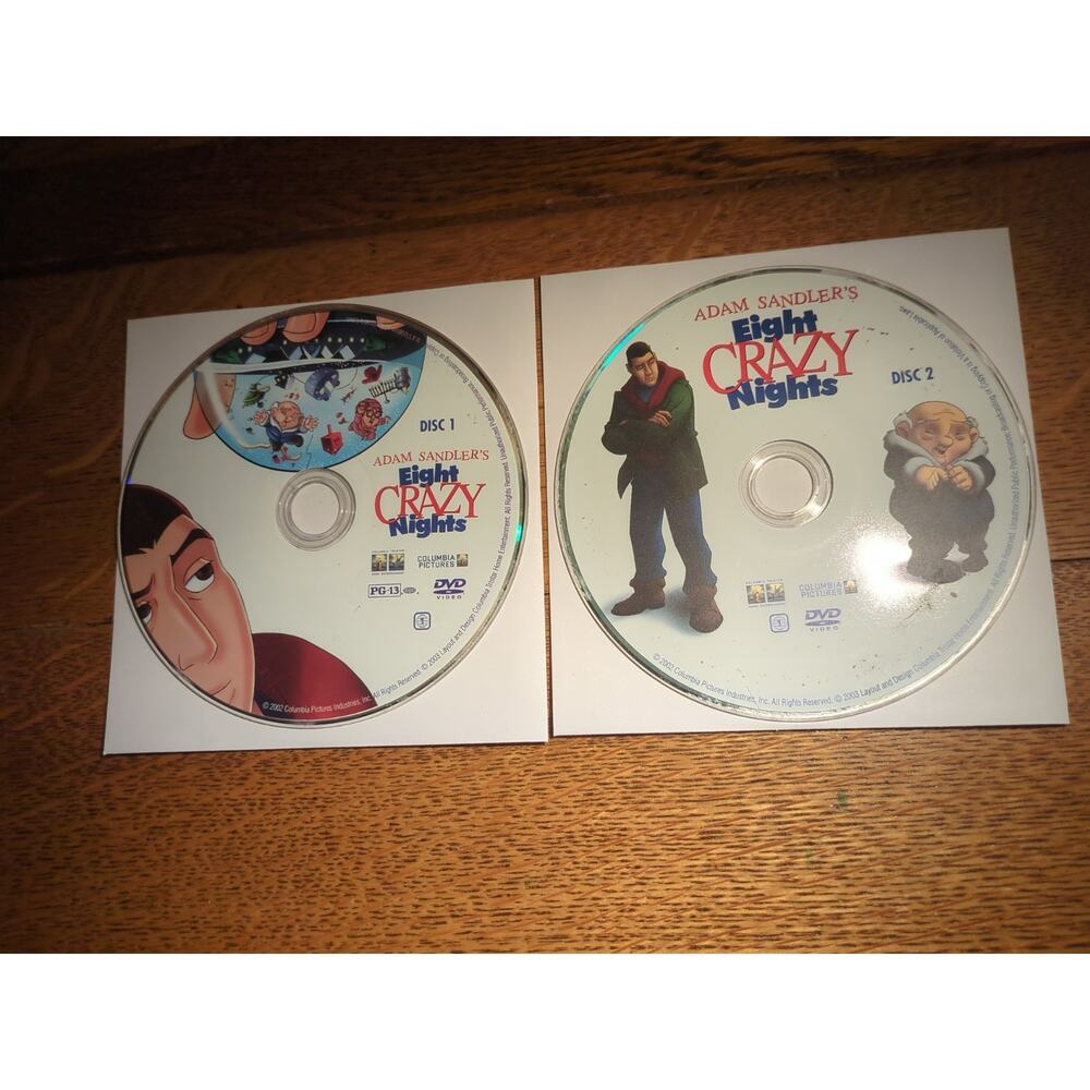 DVD EIGHT CRAZY NIGHTS 2 DVD DISC SET ADAM SANDLER CHRISTMAS MOVIE Disc Only